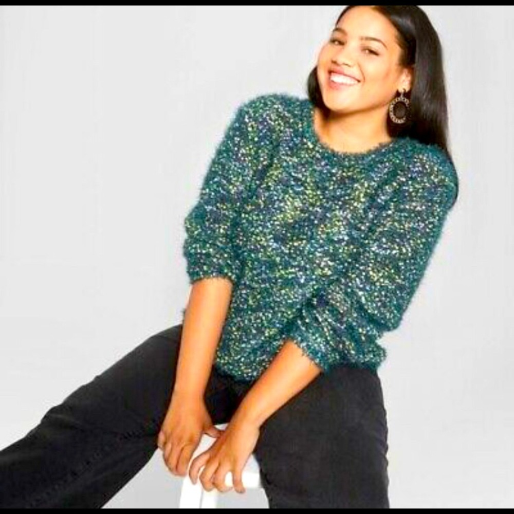 Green Confetti Knit Sweater